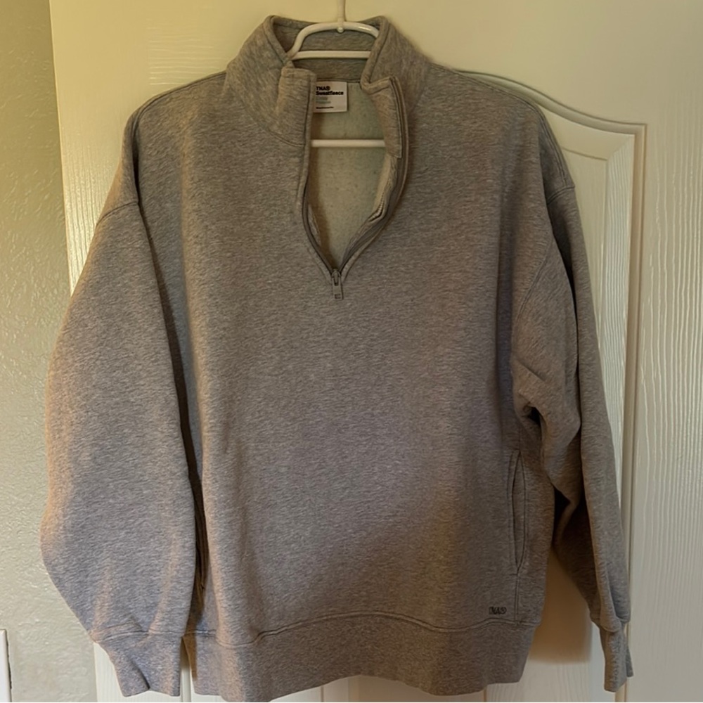 TNA / Artizia quarter zip boyfriend fit sweatshirt
